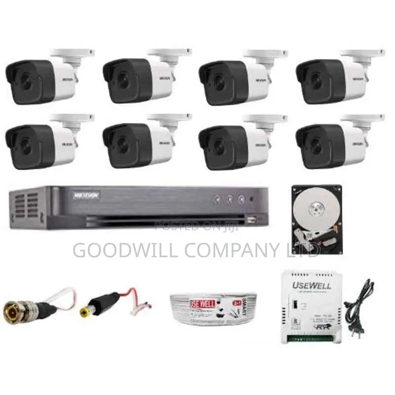 HIK Vision 8 Channel CCTV Camera Full Kit Colorvu 24/7 Binz