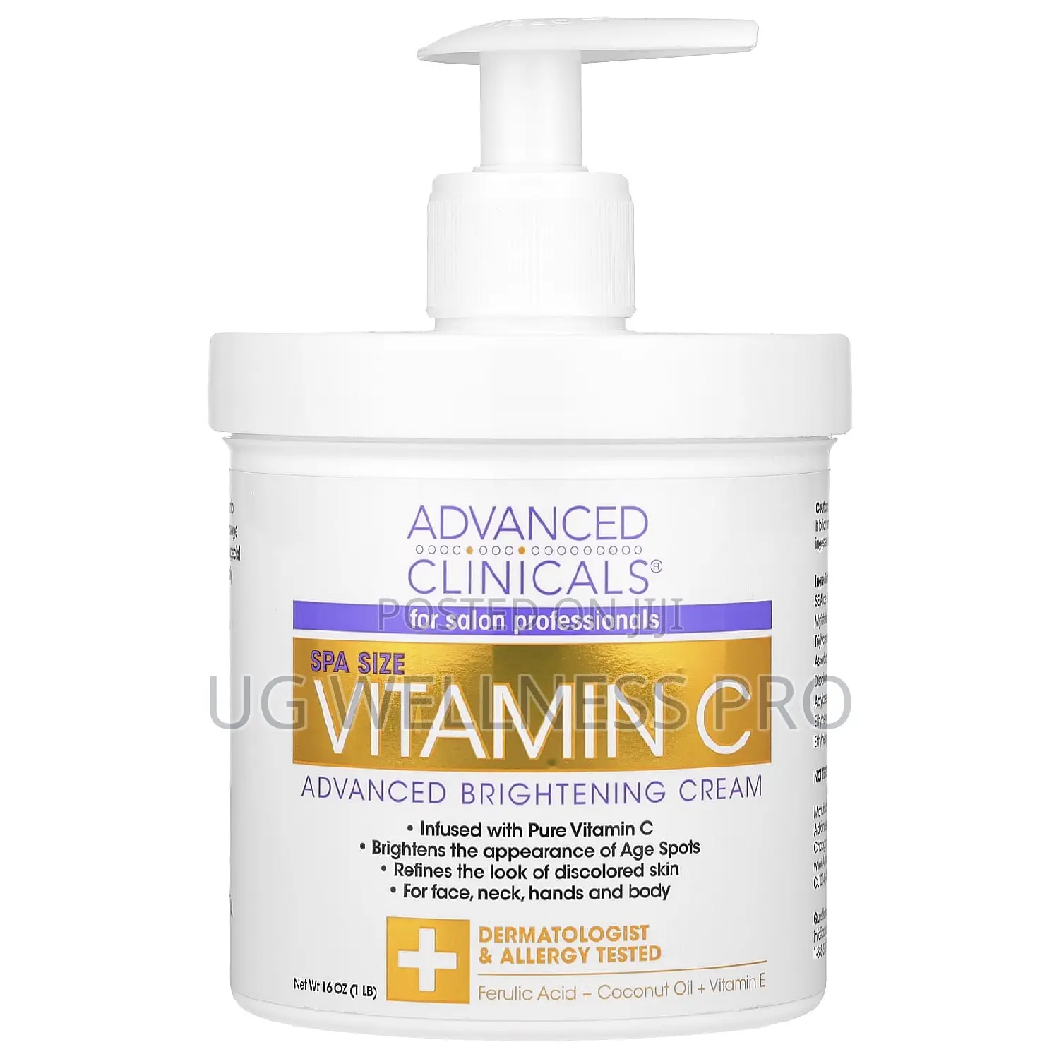 Vitamin C, Advanced Brightening Cream, 1 Lb (16 Oz)