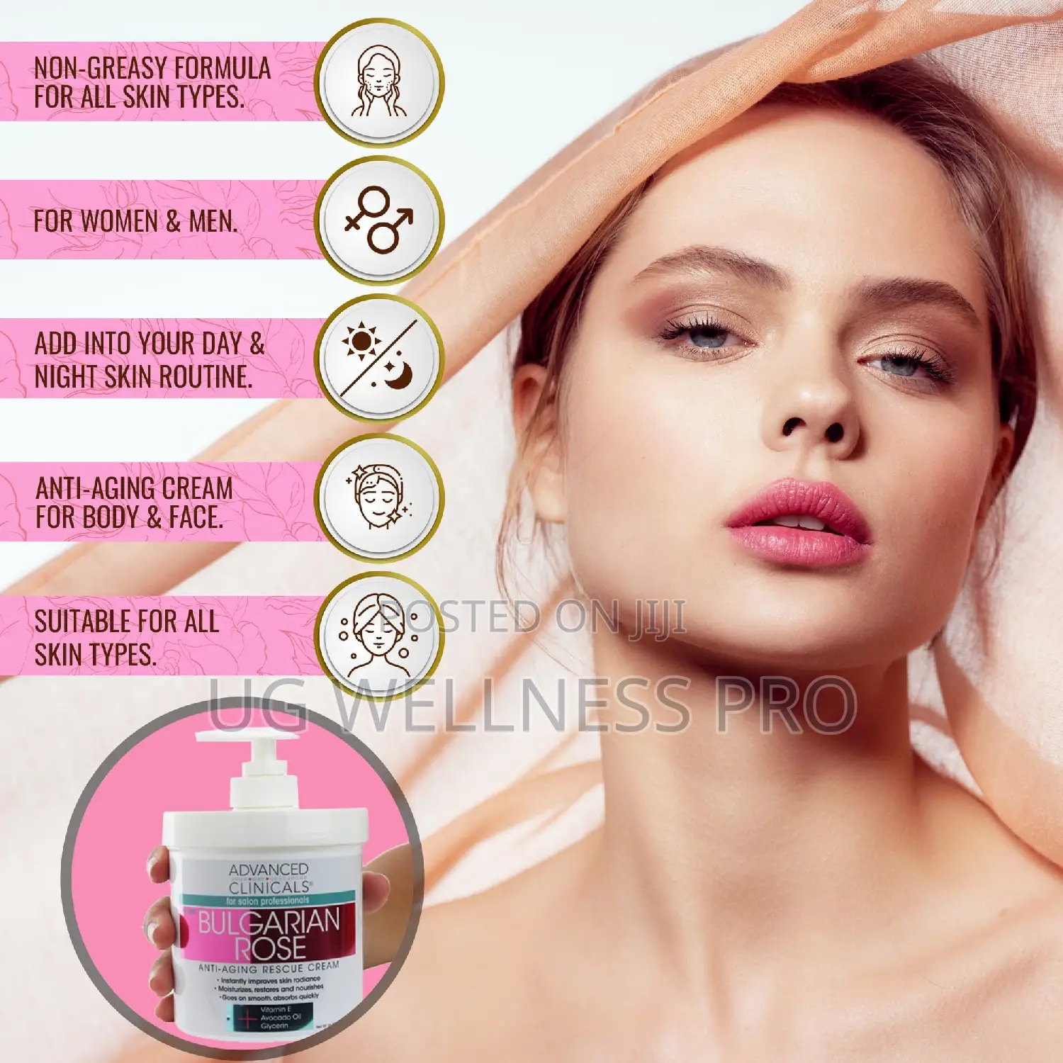 Anti-Aging Rescue Cream, Bulgarian Rose, 16 Oz (454 G)