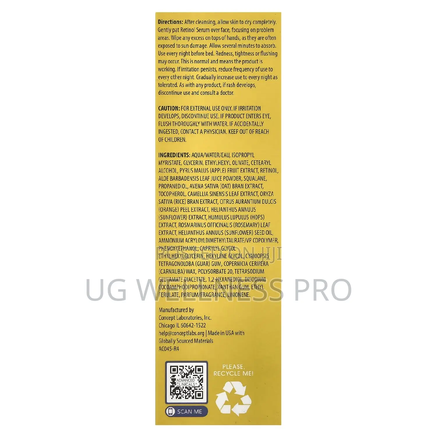 Retinol Serum, Anti-Wrinkle, 1.75 Fl Oz (52 Ml)