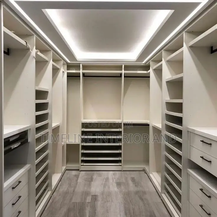 Gypsum Ceiling and Wooden Shelves.