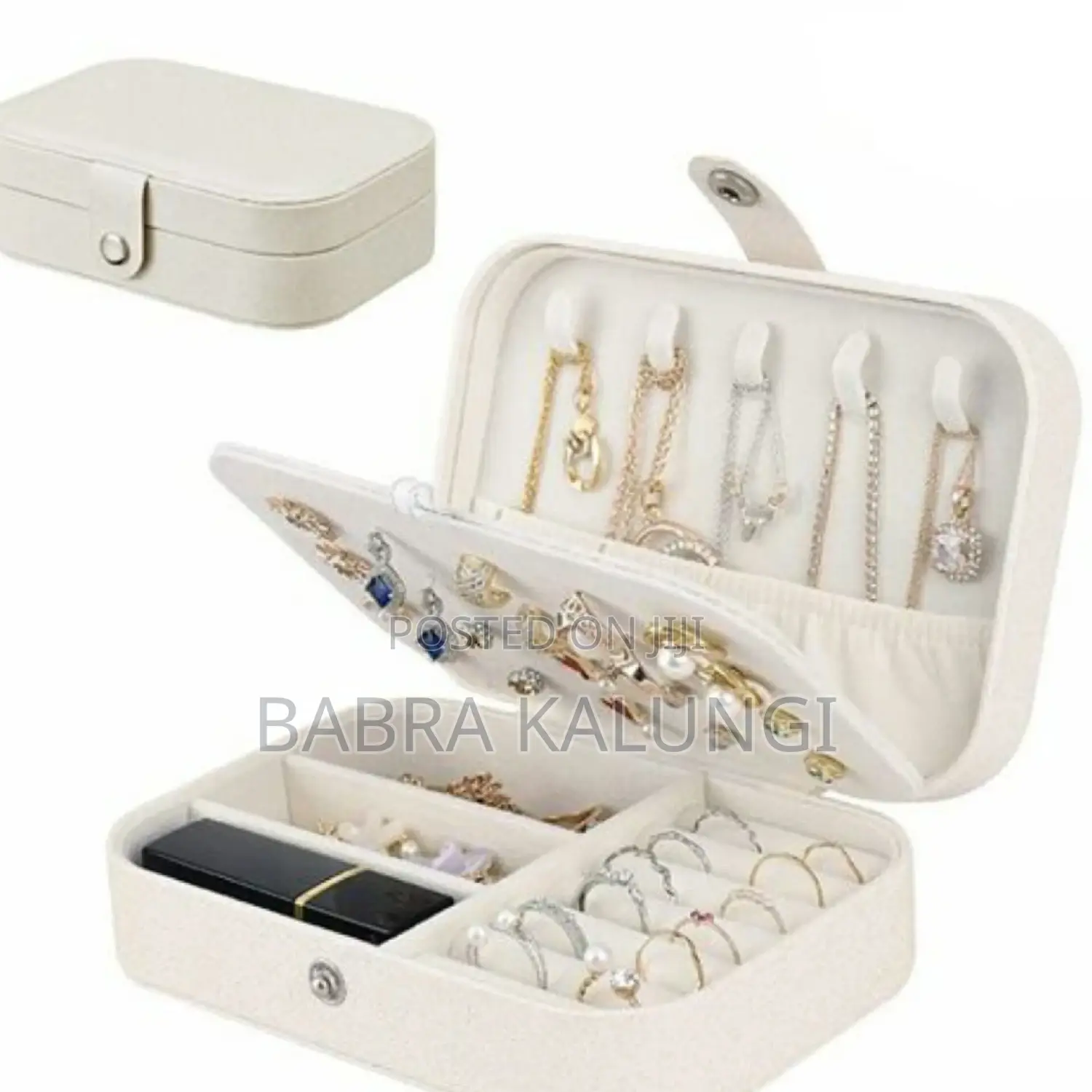 Double Layer Soft Travel Jewelry Box Organizer