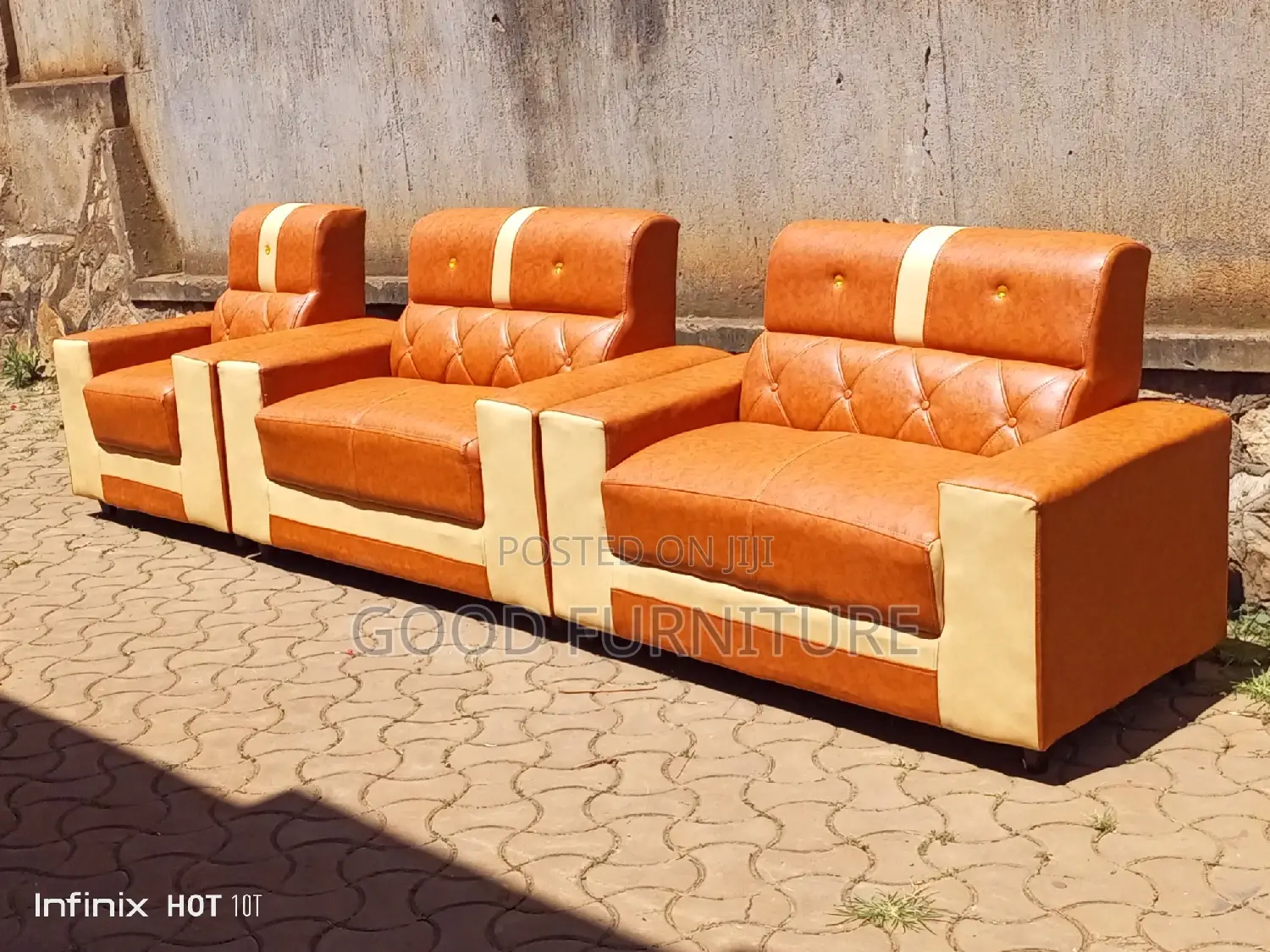 Executive Leather Five Seater Sofa Set