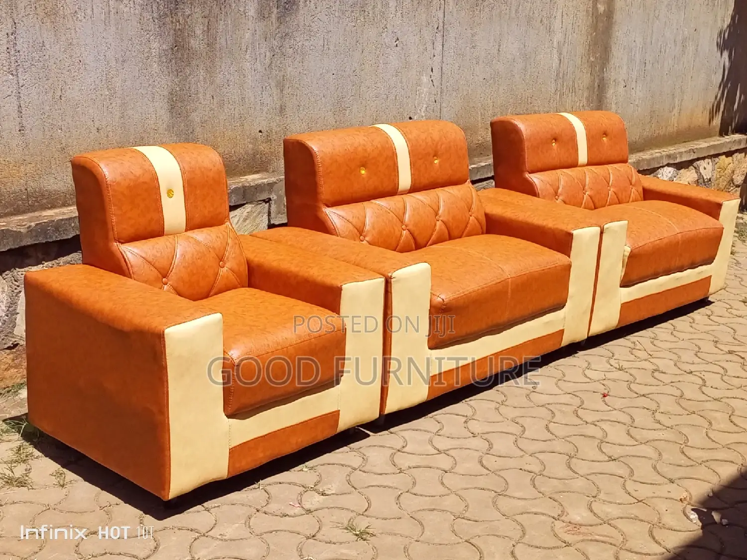 Executive Leather Five Seater Sofa Set