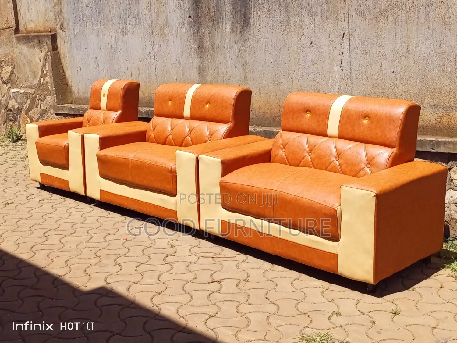 Executive Leather Five Seater Sofa Set