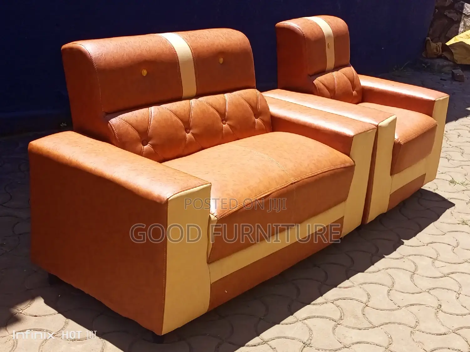Executive Leather Three Seater Sofa