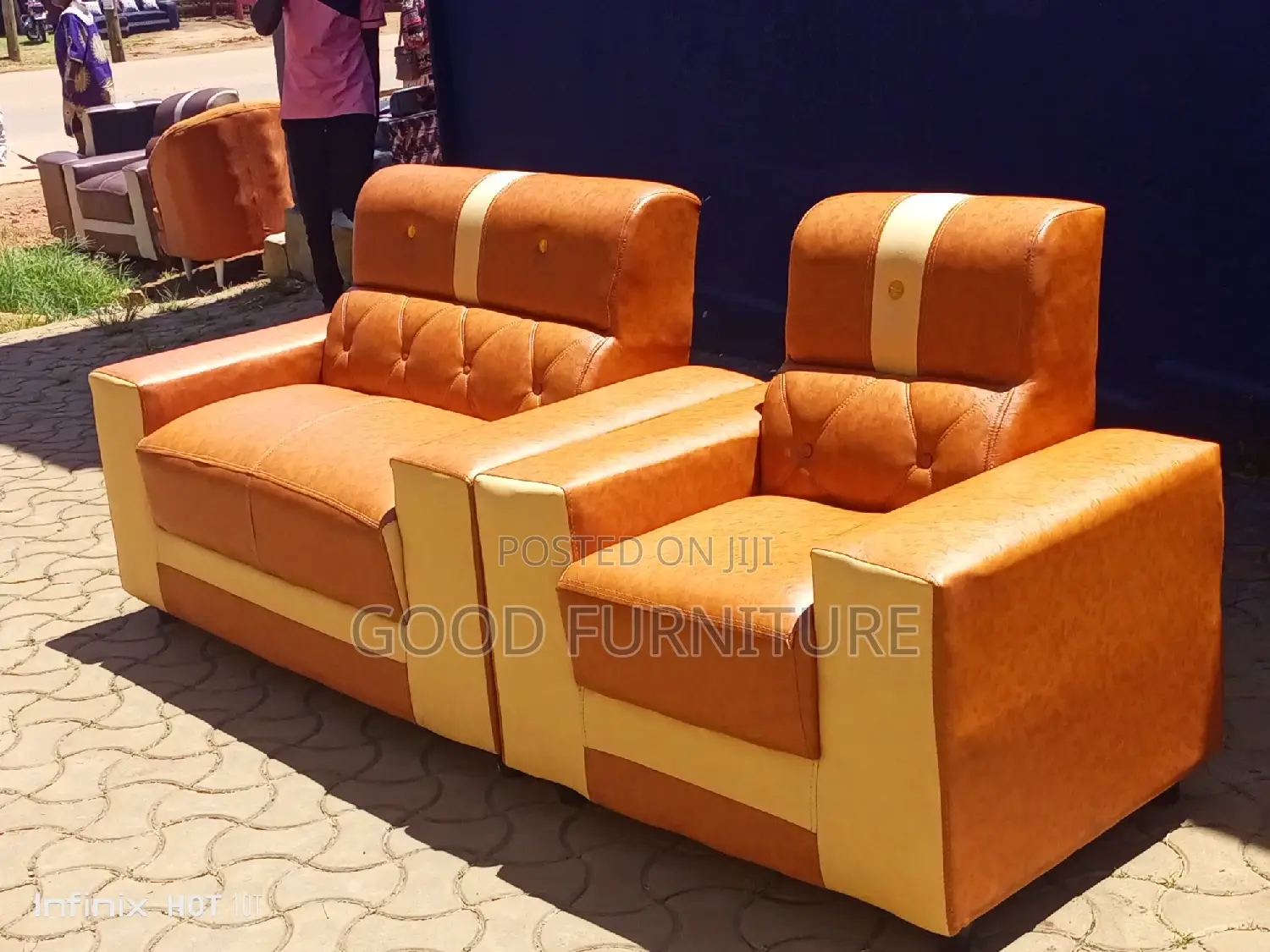 Executive Leather Three Seater Sofa