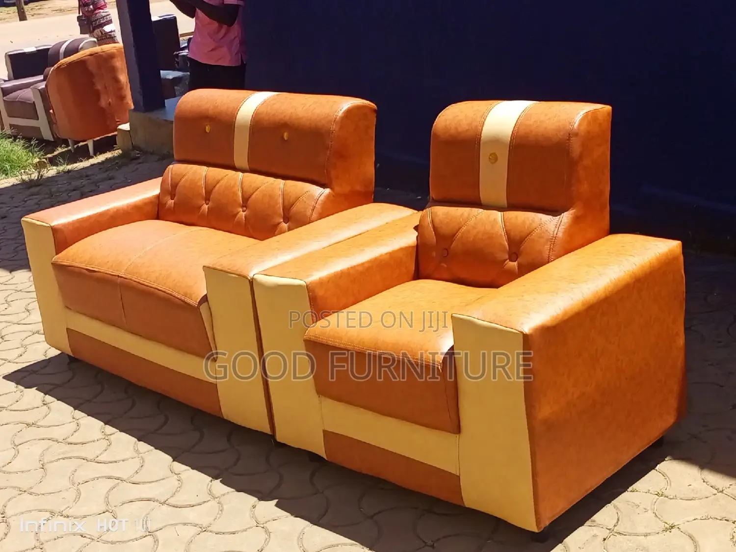 Executive Leather Three Seater Sofa