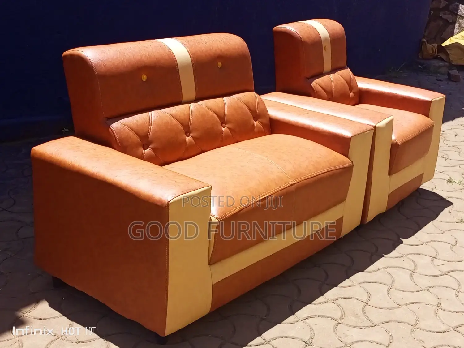 Executive Leather Three Seater Sofa