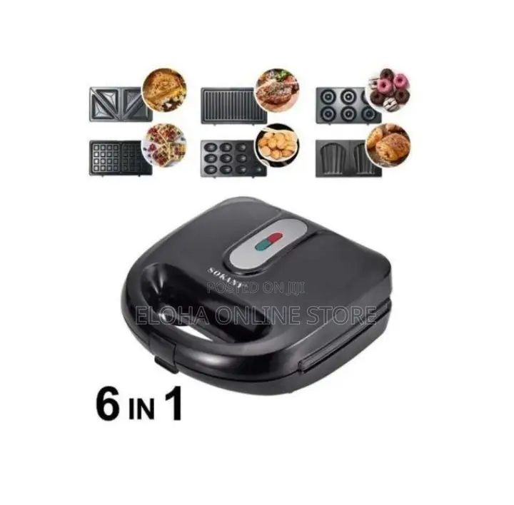 6 in 1 Waffle Maker, Sandwich Maker, Bread Toaster