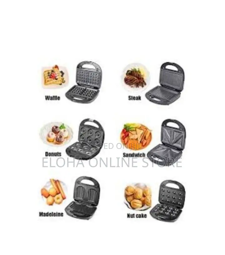 6 in 1 Waffle Maker, Sandwich Maker, Bread Toaster