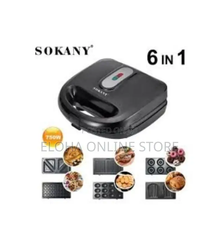 6 in 1 Waffle Maker, Sandwich Maker, Bread Toaster