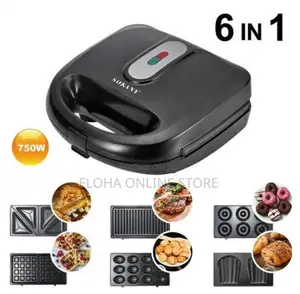 6 in 1 Waffle Maker, Sandwich Maker, Bread Toaster