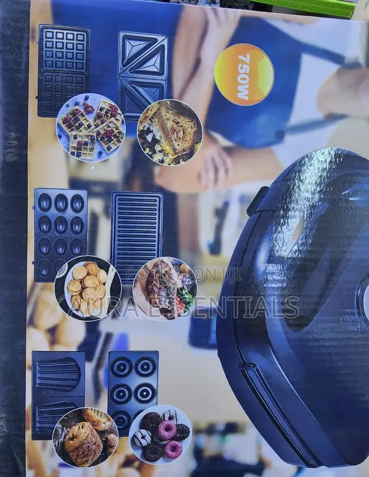 750W 6 in 1 Electric Waffles Maker Set