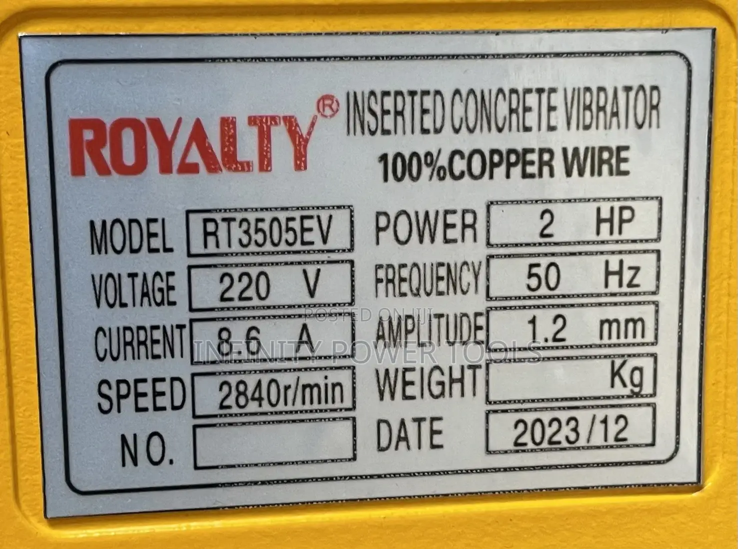 Inserted Concrete Vibrator