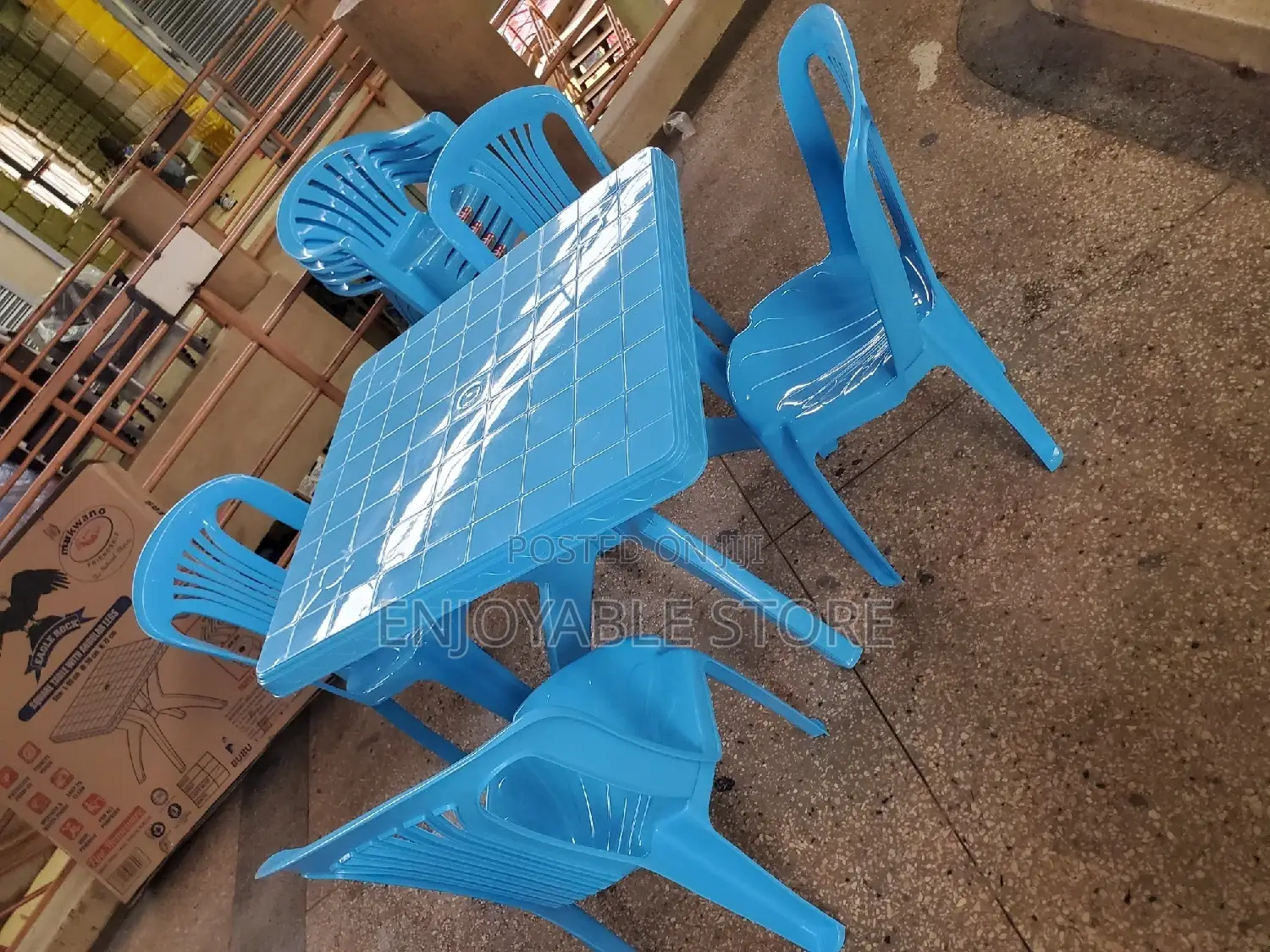 Restaurant Table and Plastic Chairs
