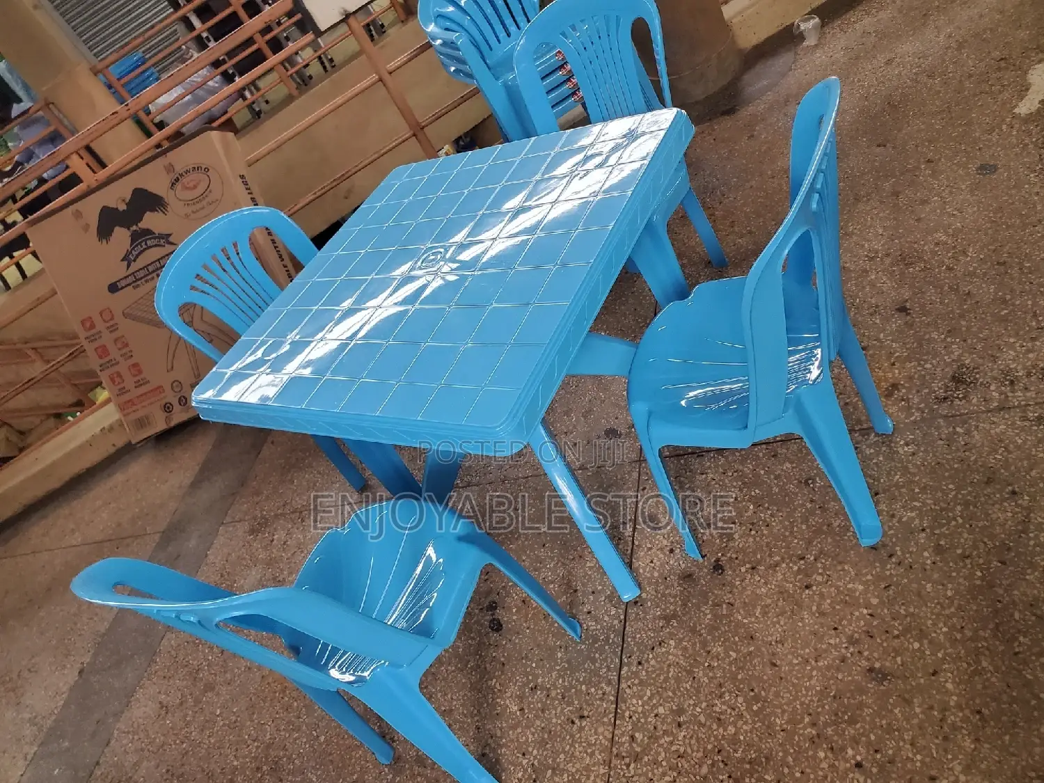 Restaurant Table and Plastic Chairs