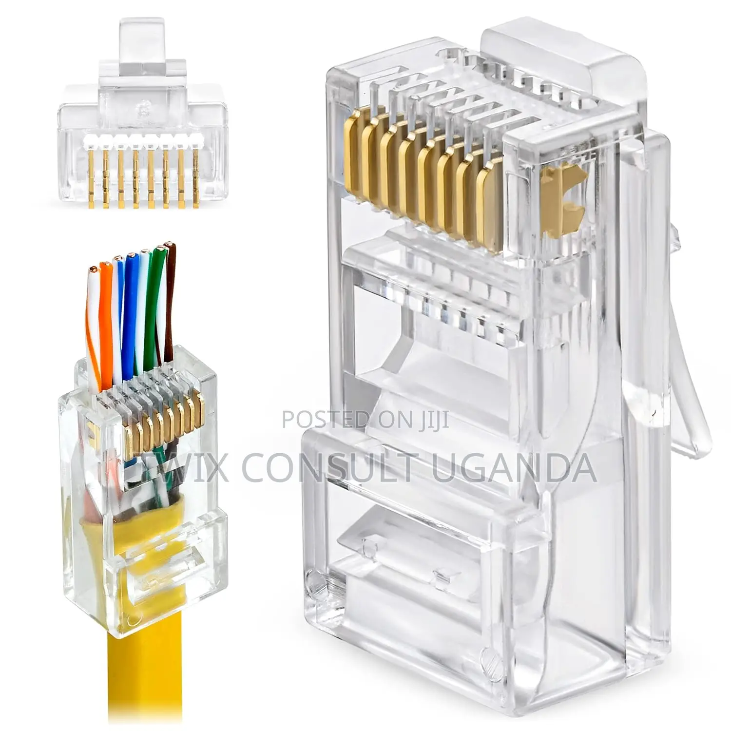 RJ45 Cat6 Pass Through Connectors - Pack Of 100