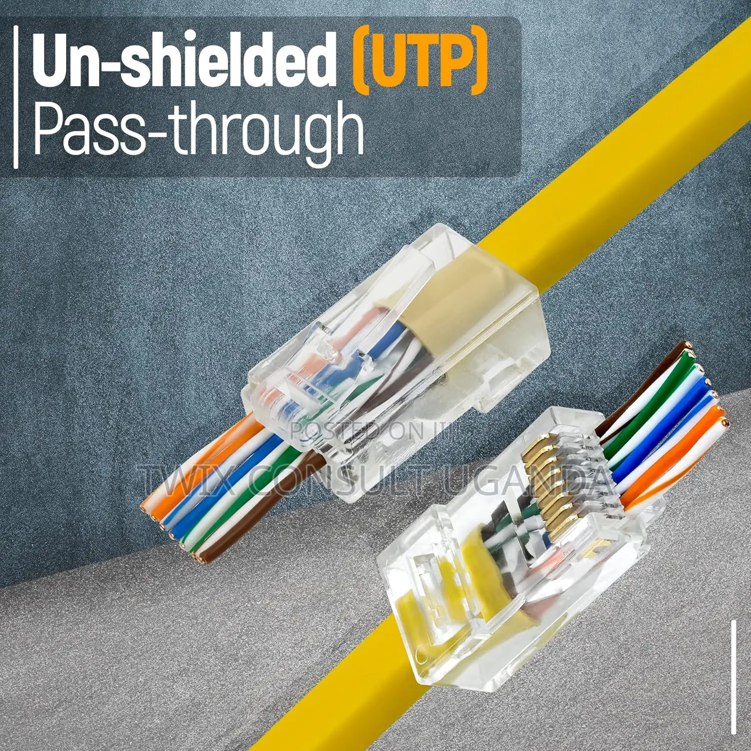 RJ45 Cat6 Pass Through Connectors - Pack Of 100