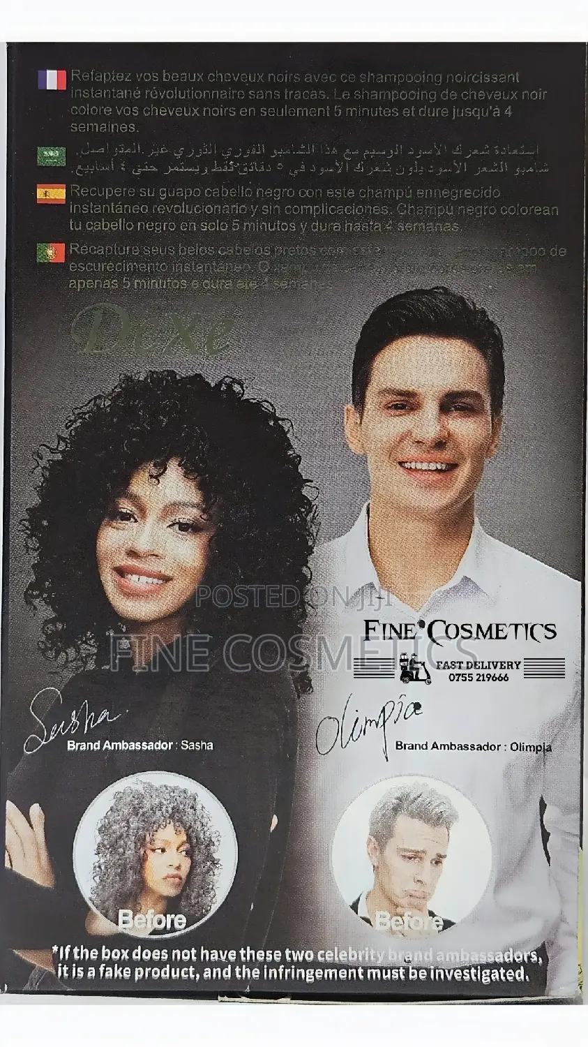 10sackets | Original Dexe Black Hair Shampoo Hair Darkening.