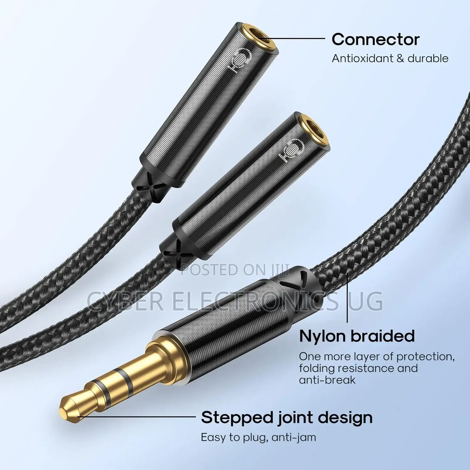 Headphone Male to 2-Female Y-Splitter Audio Cable