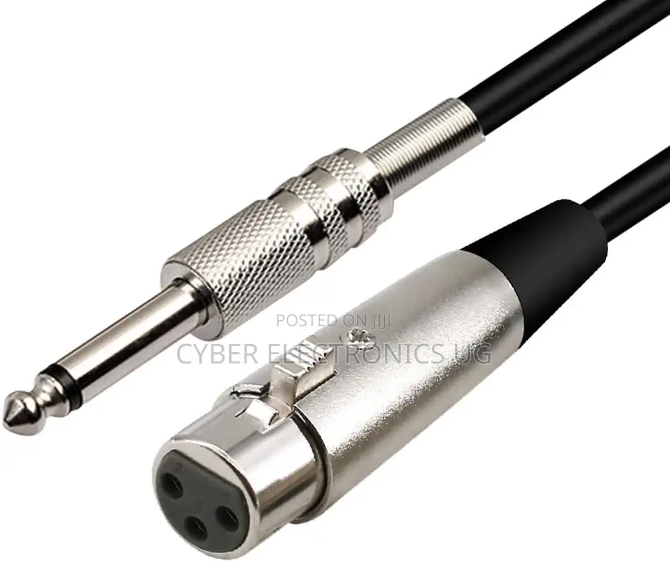 5m XLR Female to Mono Jack Unbalanced Microphone Cable