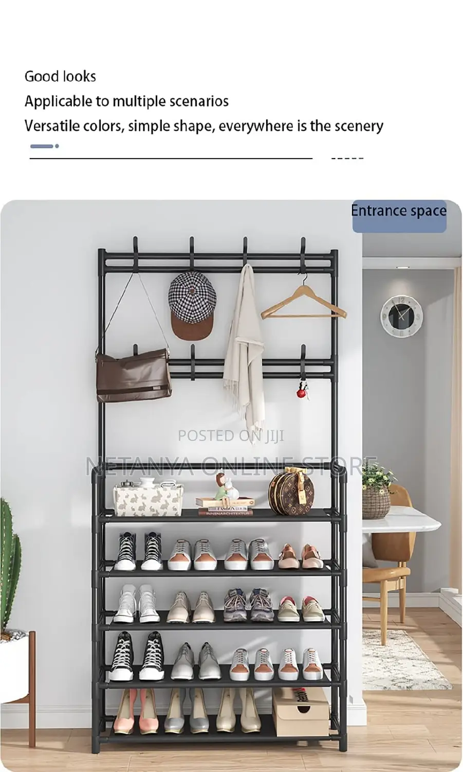 Multifunctional 5tier Coat Organizer and Shoe Rack