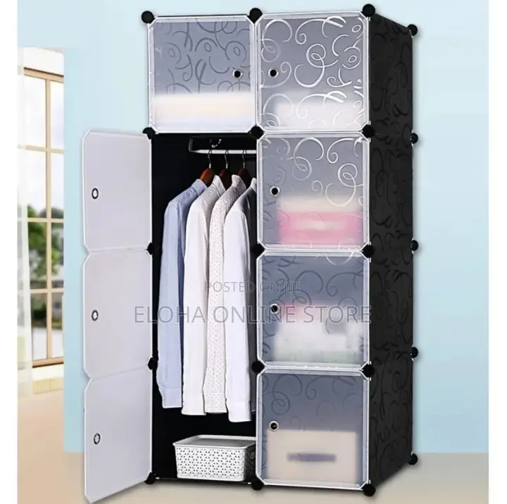 2 Column Plastic Closet (Pink , Blue and Black)
