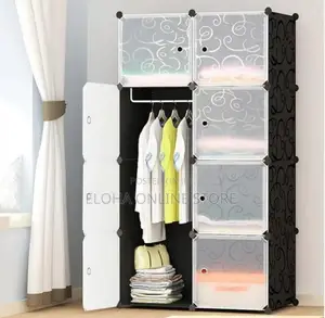 2 Column Plastic Closet (Pink , Blue and Black)