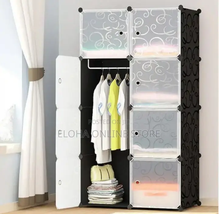 2 Column Plastic Closet (Pink , Blue and Black)