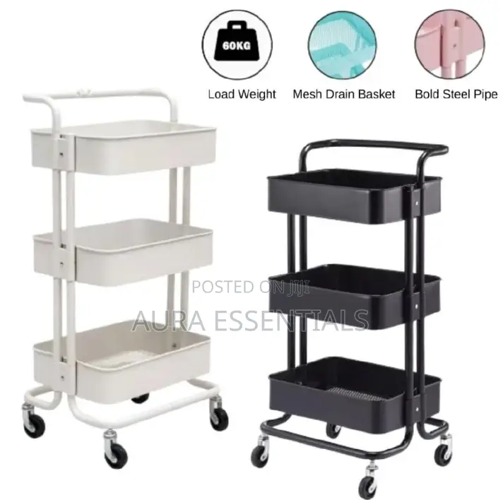 3 Layer Movable Sliding Storage Trolley