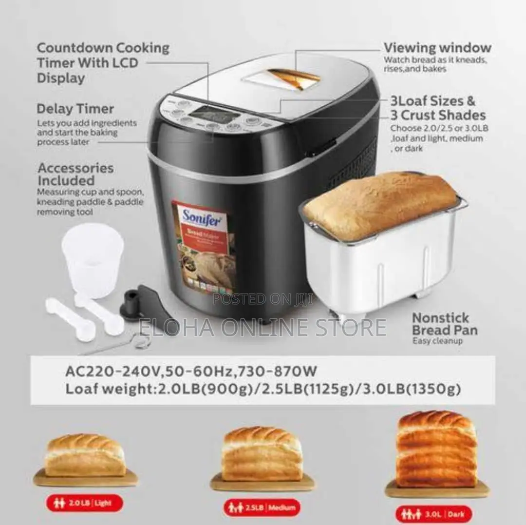 Sonifer SF-4005 Automatic Electric Programmable Bread Maker