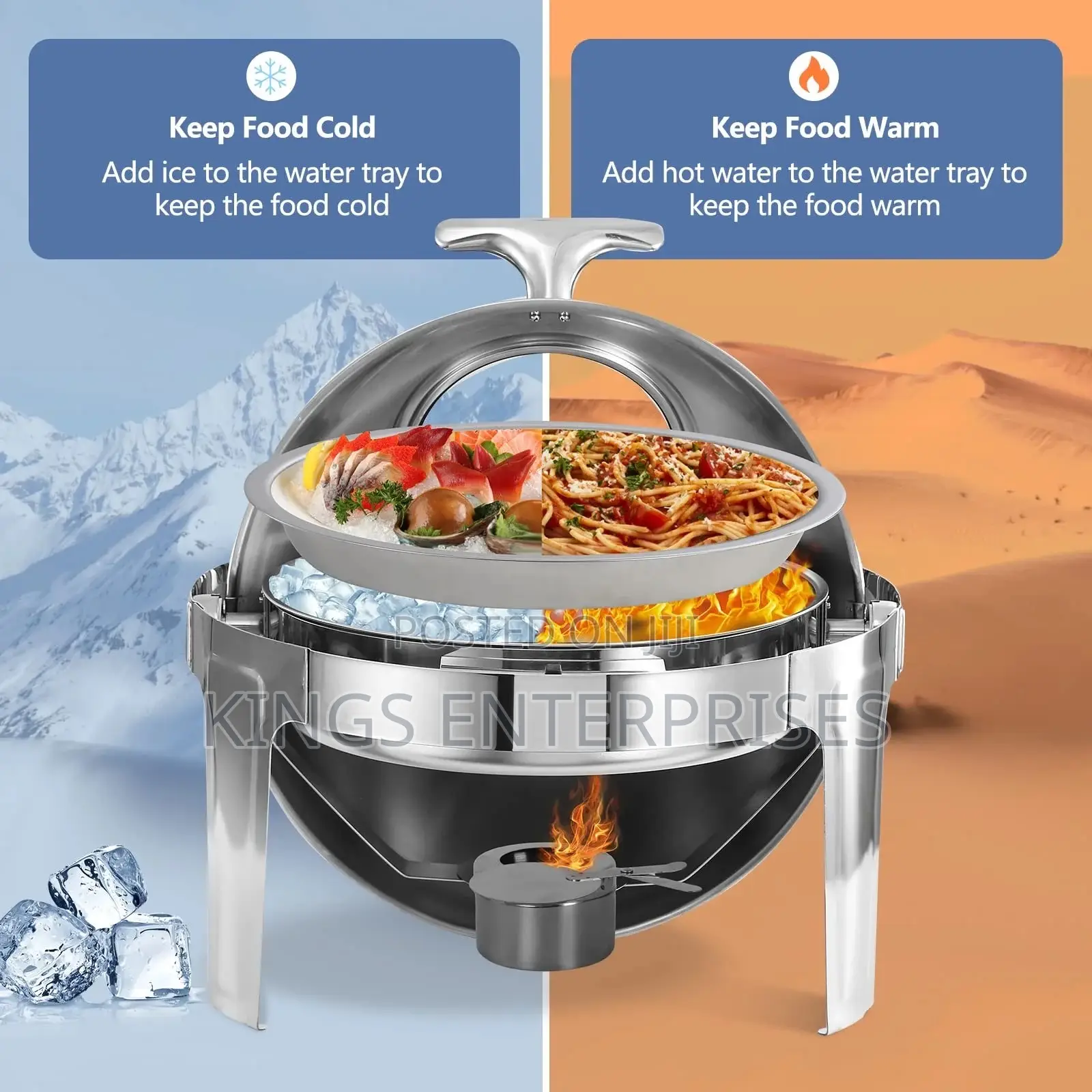 Round Stainless Steel Chefing Dishes