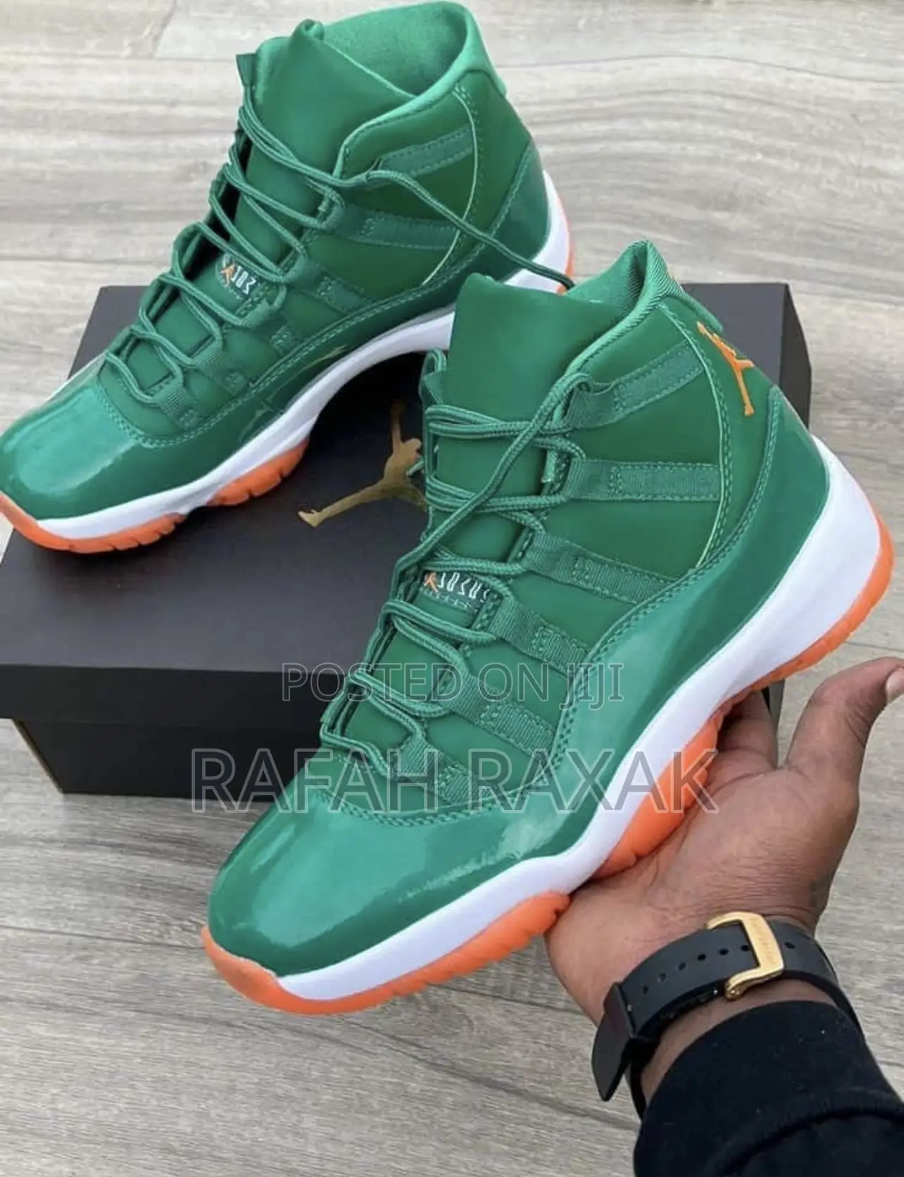 Original Air Jordan 11 “Miami Hurricanes” Green Sneaker