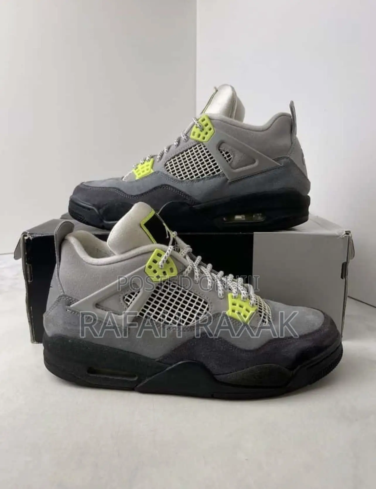 Original Air Jordan 4 Retro “Neon 95”Suede Sneaker