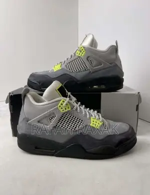 Original Air Jordan 4 Retro “Neon 95”Suede Sneaker
