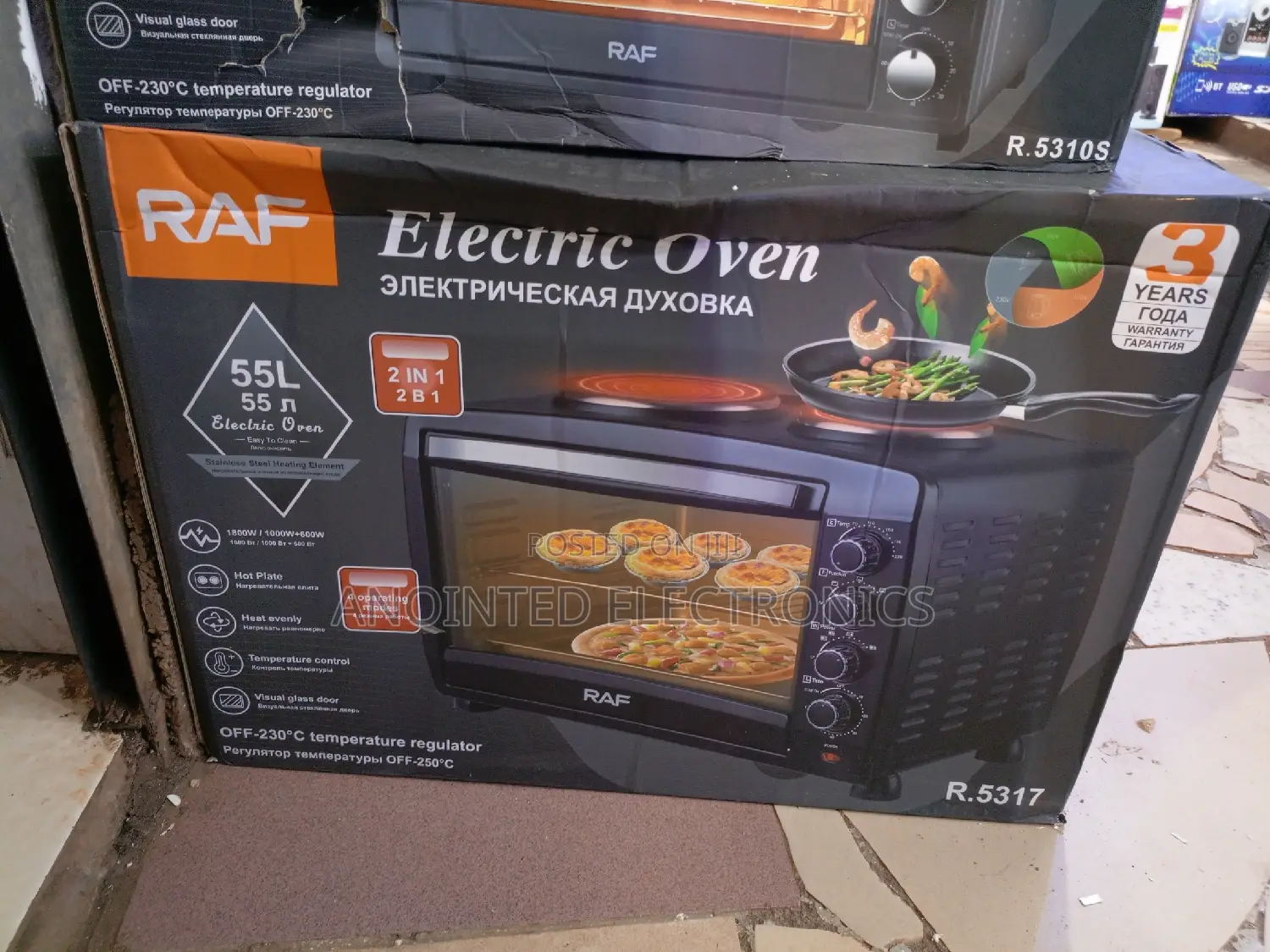 Electric Oven Raf 55L Brand With a Hot Plate
