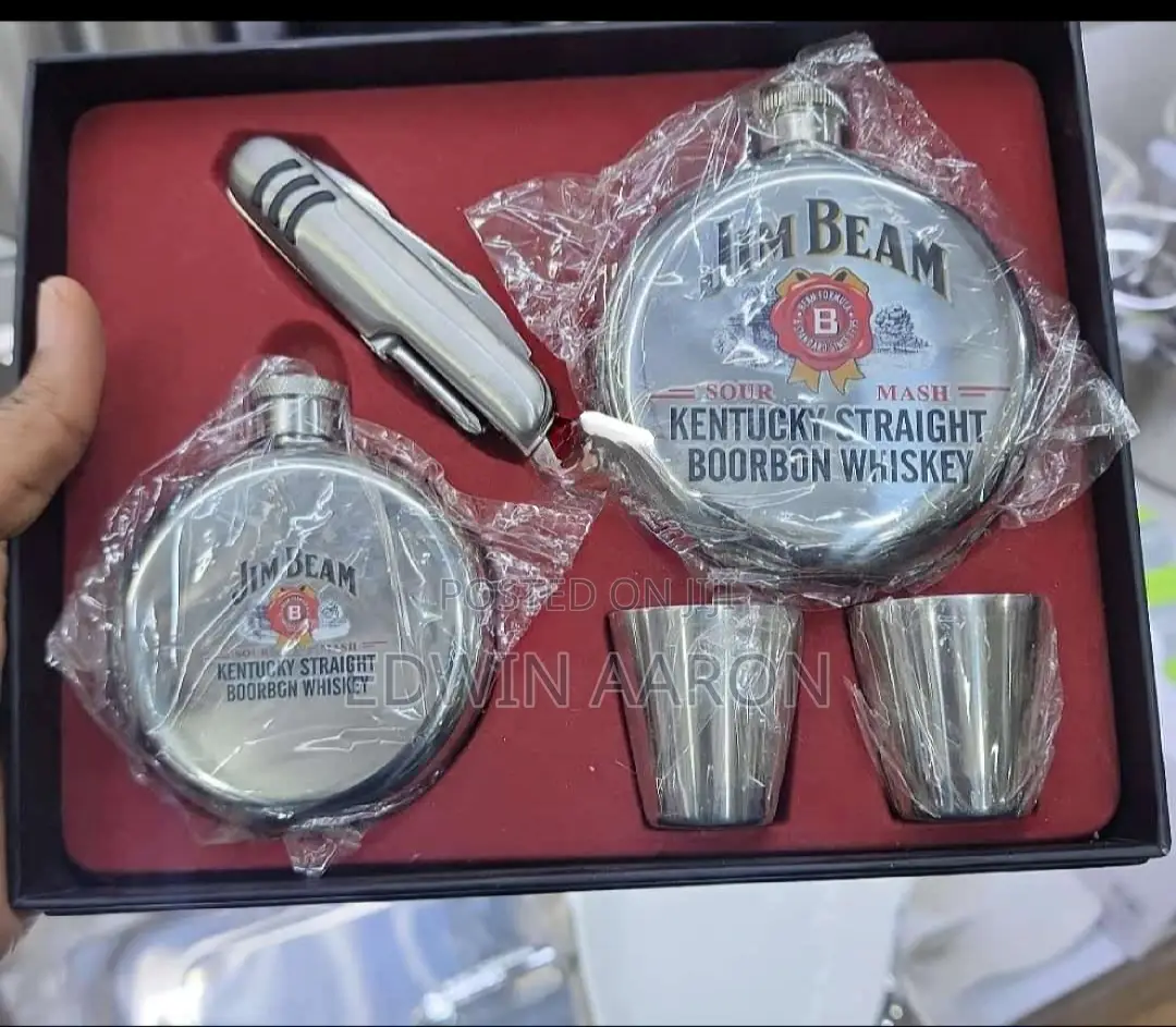 Jim Bean Stainless Steel Hip Liquor Flask