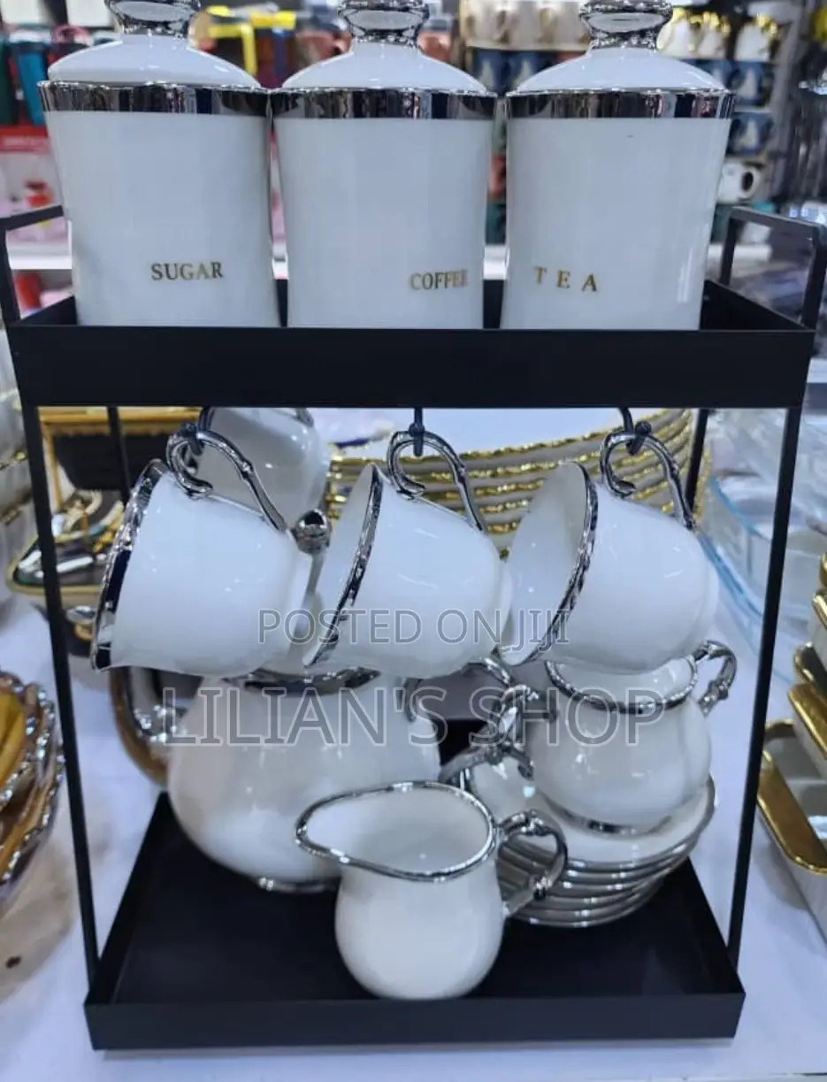 Brand New Coffee Set With Stainless Steel Rack