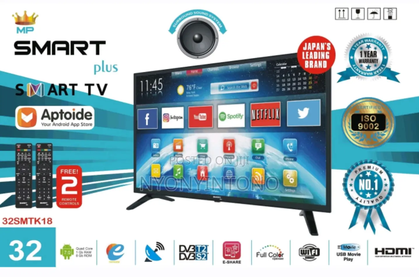 Smartplus 32" Android Smart Frameless With Bluetooth