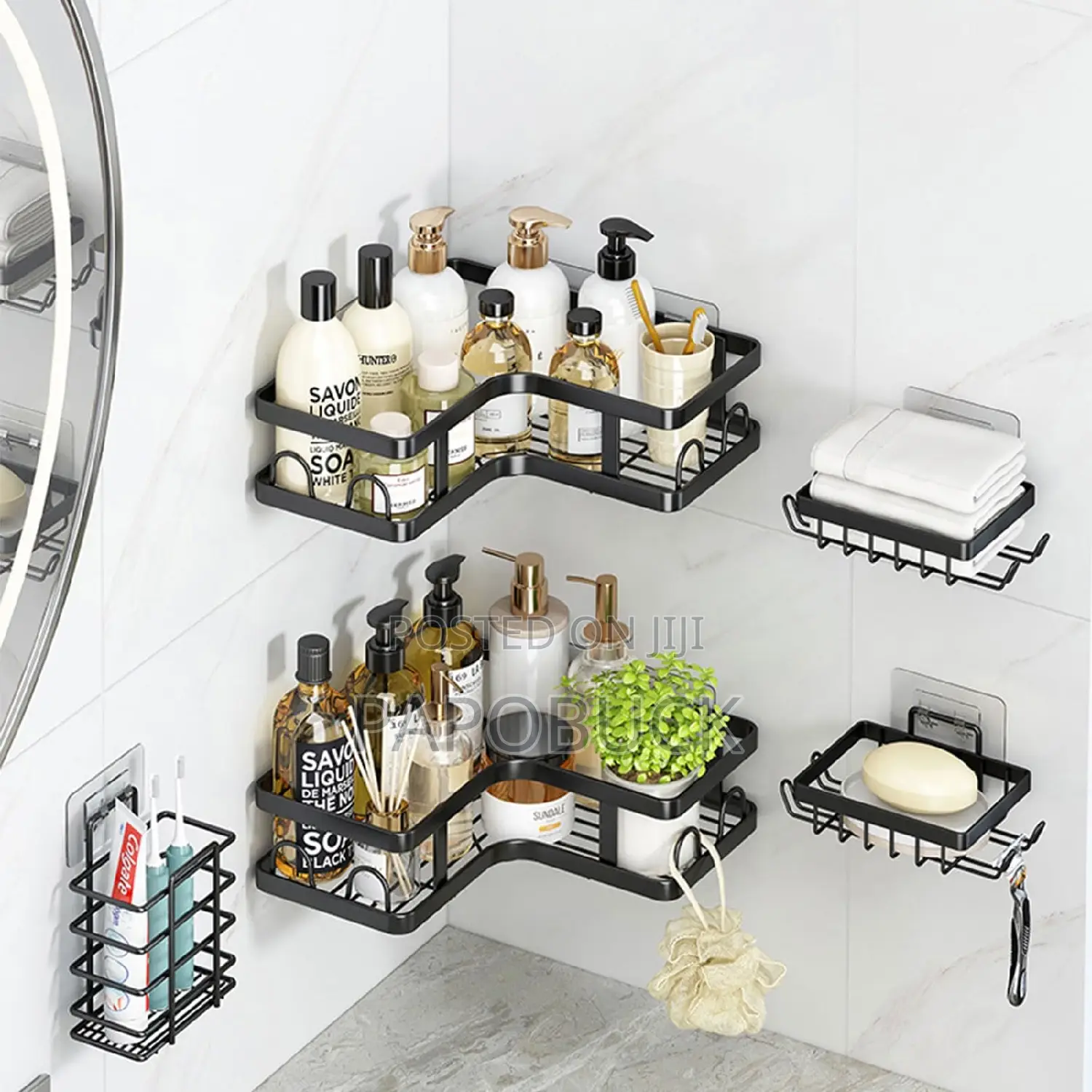 5 PCS Shower Caddy/ Corner Rack Set
