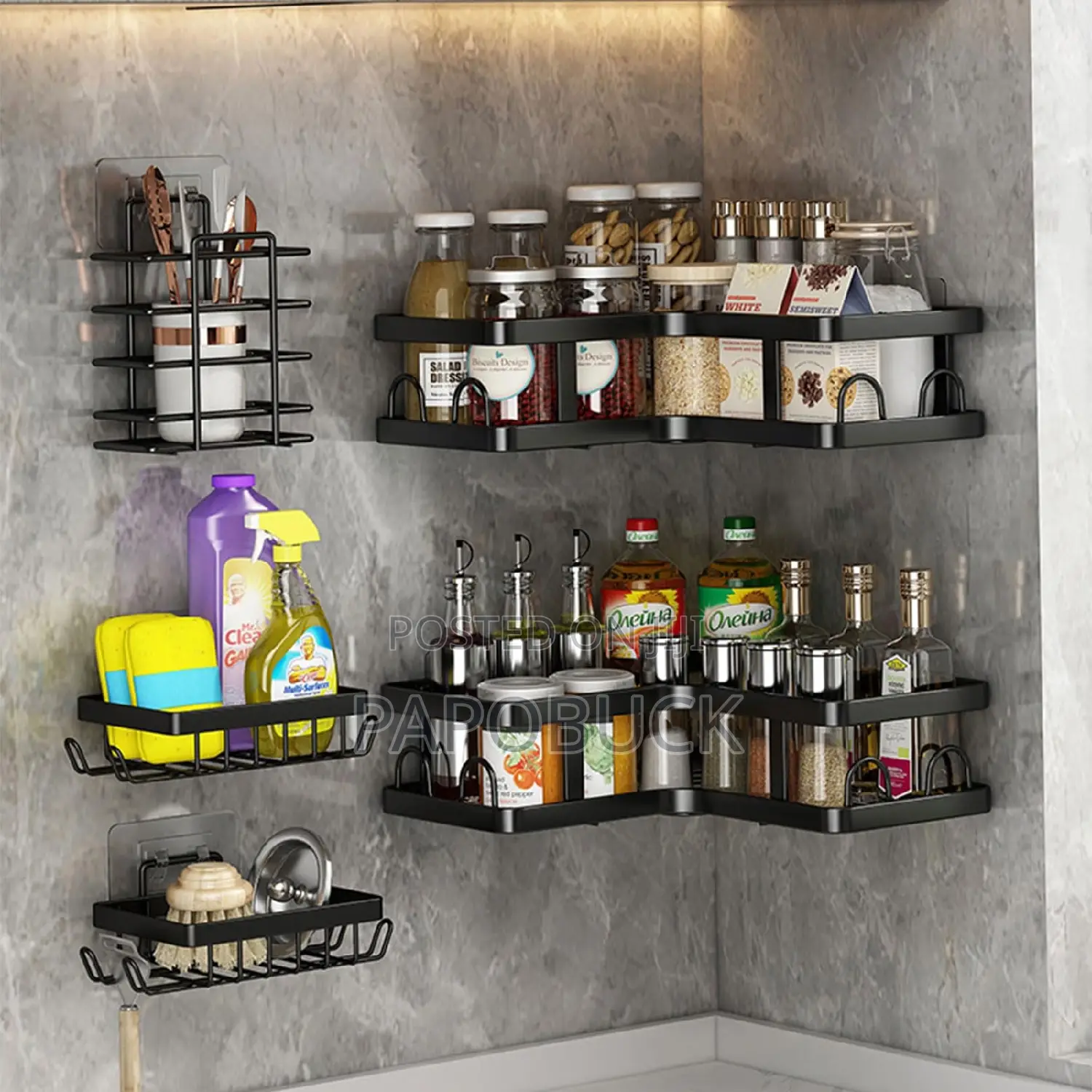 5 PCS Shower Caddy/ Corner Rack Set
