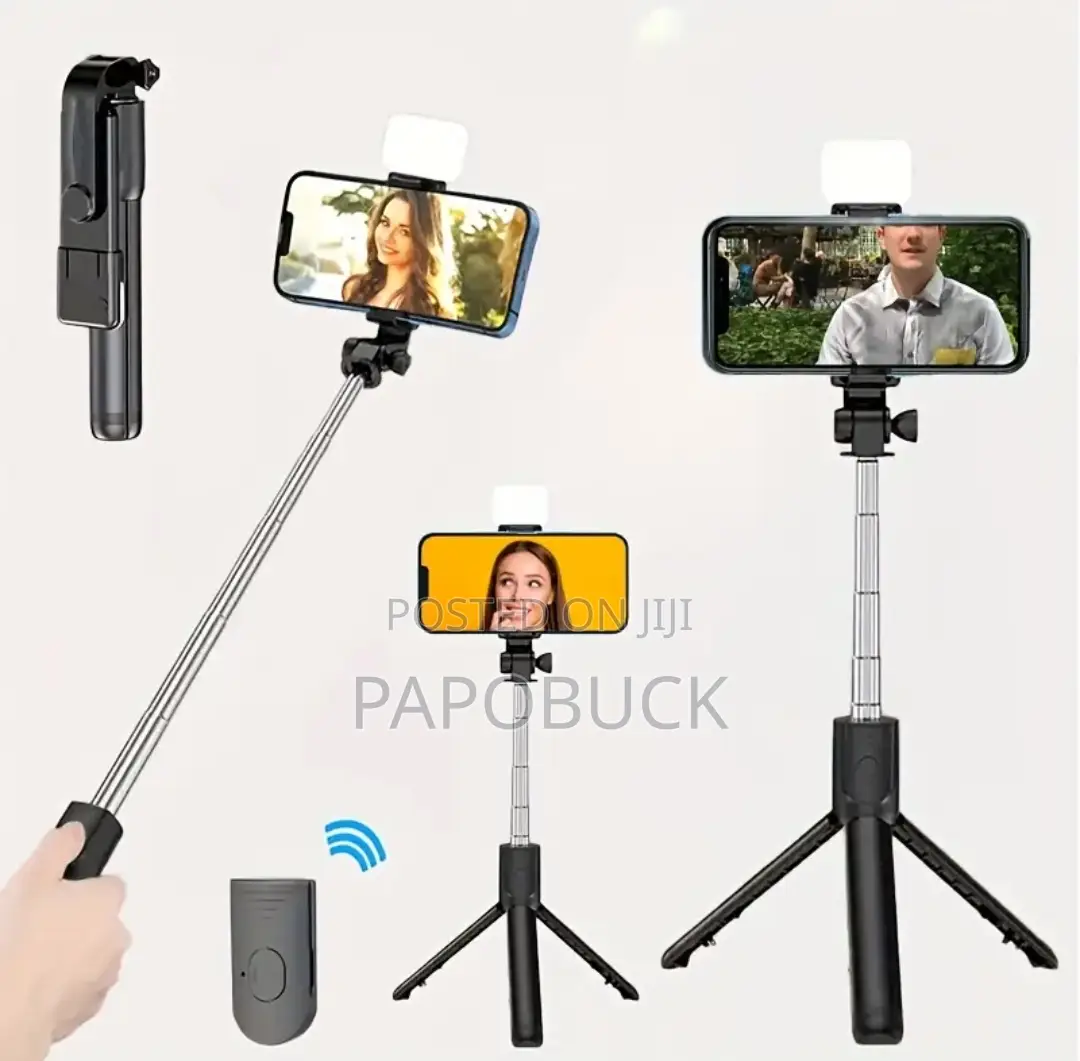 Selfie Stick Tripod Stand With Remote and Lighting
