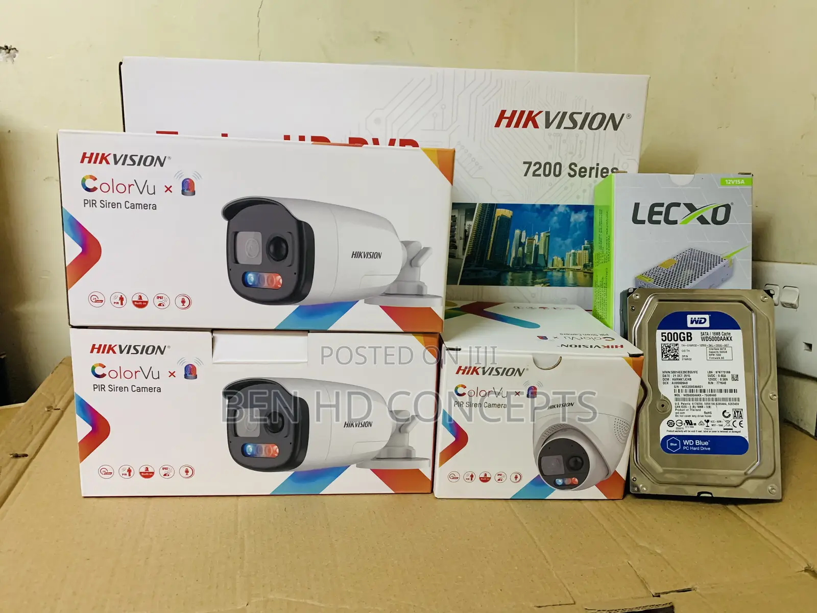 CCTV Camera Set of 3 Alarm Siren Cameras Hik Colorvu