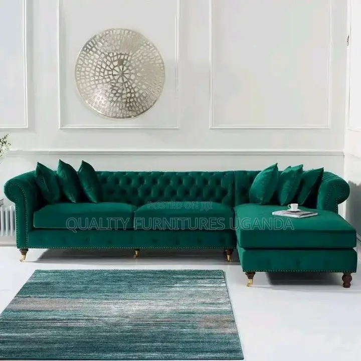 Chesterfield L Sofa Set in 6 Seater