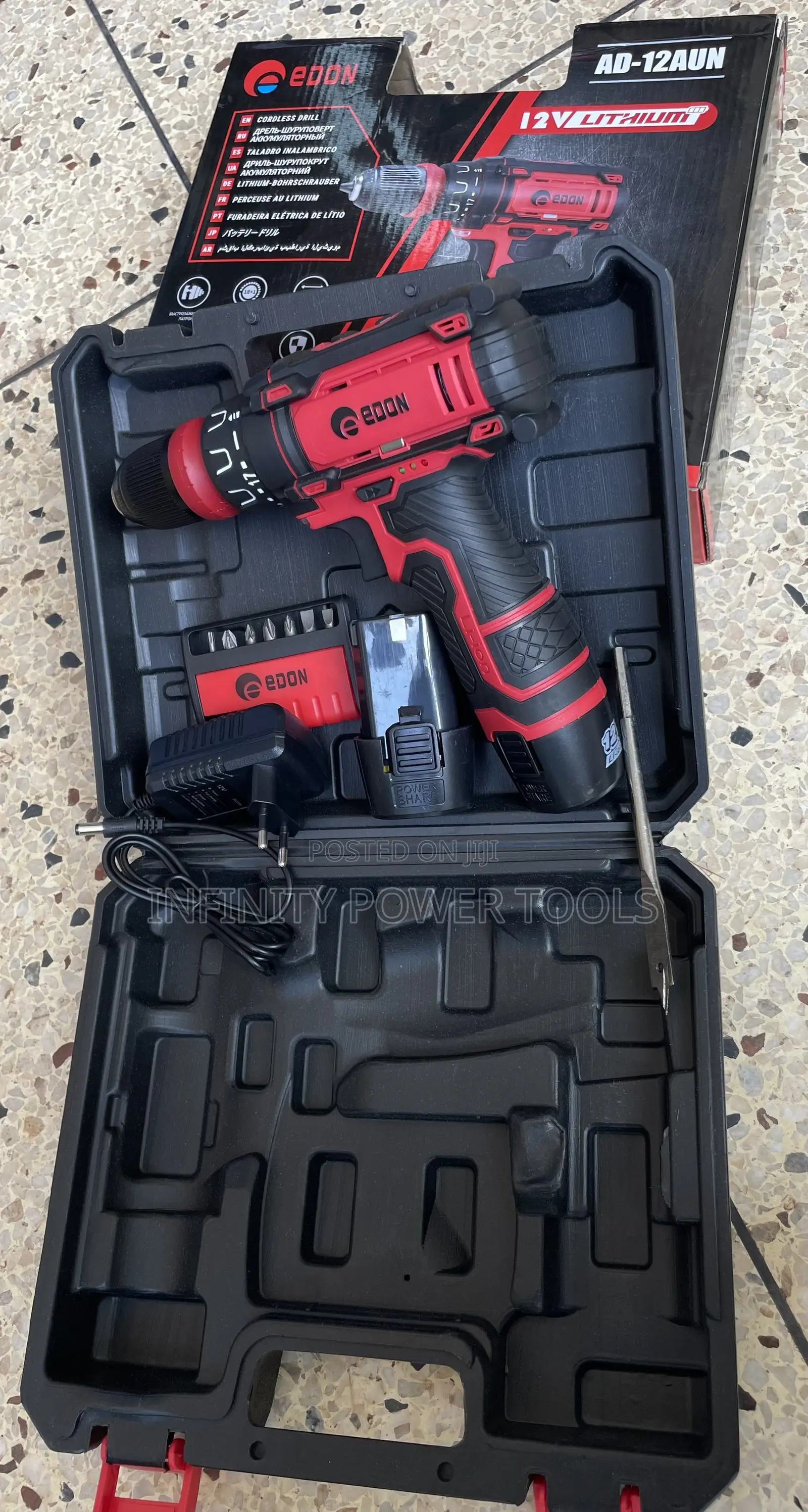 Cordless Drill Edon 12v With 2 Batteries
