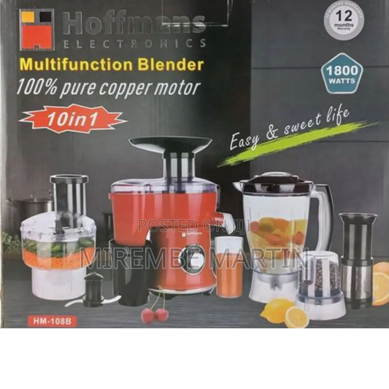 Hoffmans 10in1 Multifunction Juicer Blender Extractor.