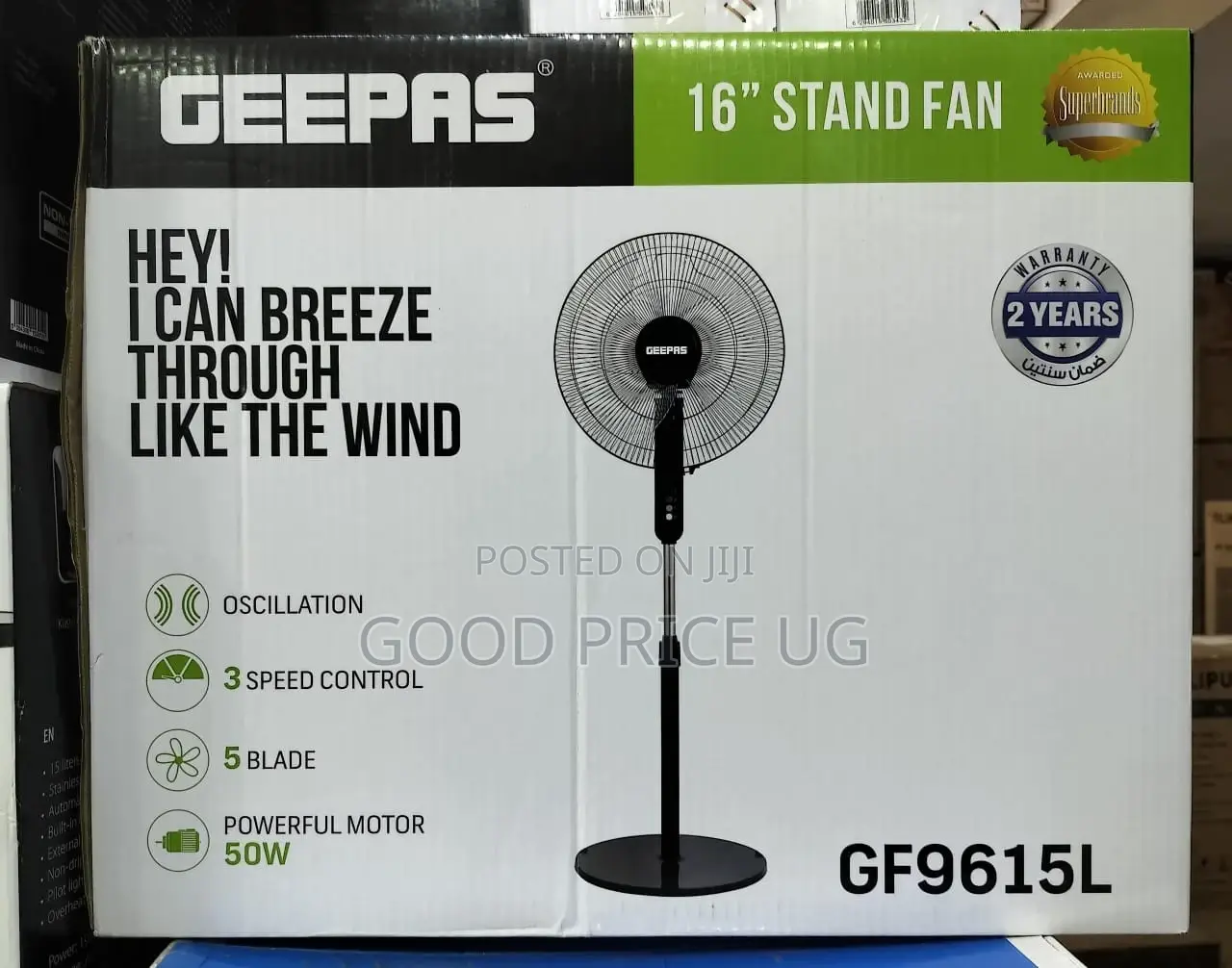 16 Inches Geepas Stand Fan.