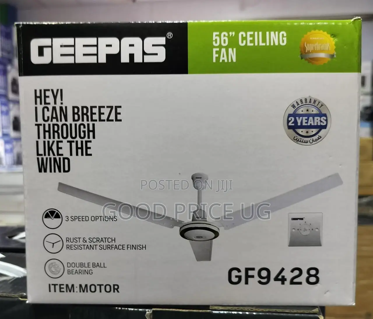 56 Inches Geepas Ceiling Fan.
