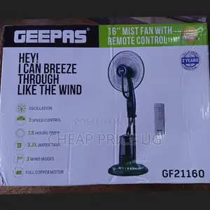 16 Inches Geepas Mist Fan With Remote Control.
